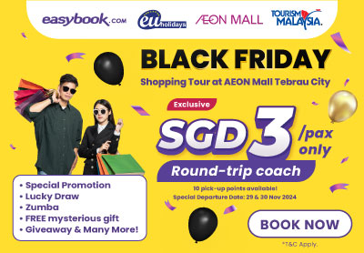 🎉 Exclusive Black Friday Johor Bahru Shopping Tour! 🛍️ Round-trip for ONLY $3! 🚌💨